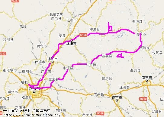 小弟跪求南充到成都的国道路线图~~!