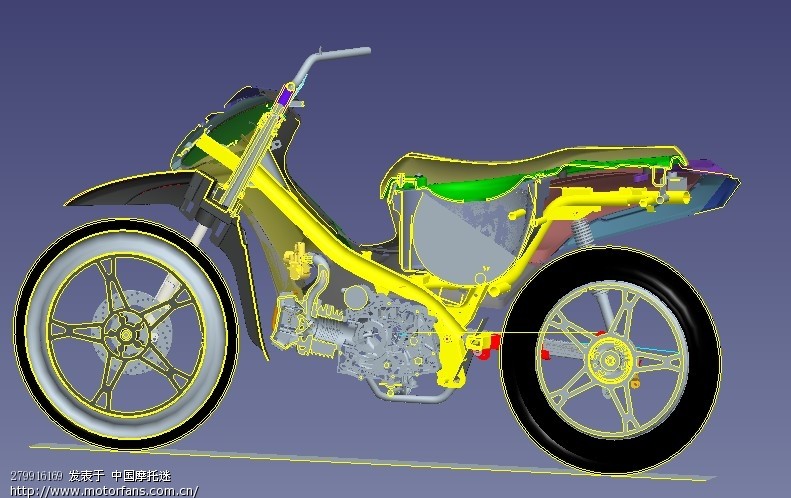 摩托车3d结构图