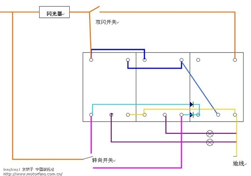 三个继电器改成的转向优先双闪电路分享出来