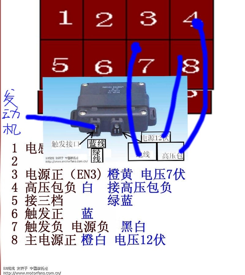 版主和高手来帮下忙,电装点火器接线不匹配!