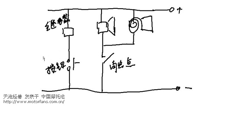 摩托车如何保留原喇叭按钮,重新安装个喇叭按钮或安装个.