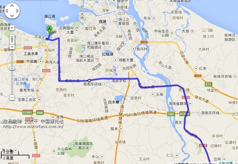 海南岛环游路线图 禁摩区域 详细图解