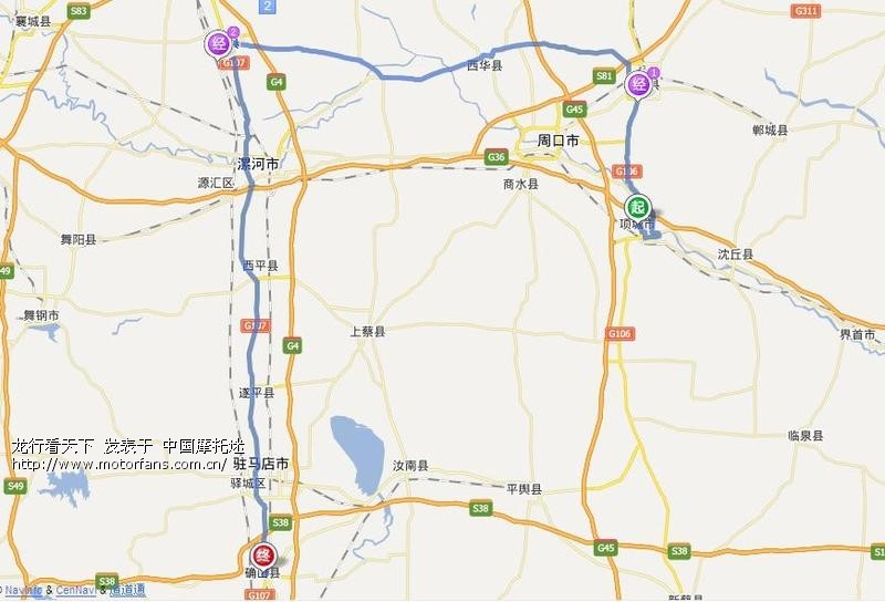 老婆说不看了,她也接到一些生意上的,于是往回走107国道,到确山县