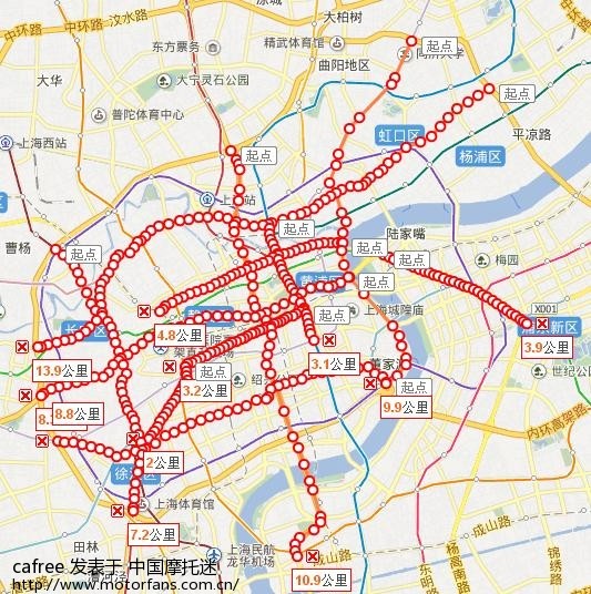 摩托车禁行路段 百度地图标记 - 上海摩友交流区 - 车