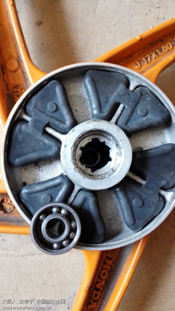 飘悦110-16A后轮轴承异响,已拆下,拆装报告已