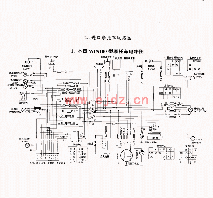 求助:谁有天虹100又称天津本田100(ame100)整车电路图.