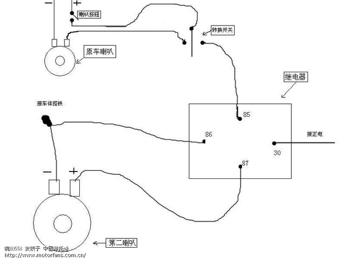 喇叭线路直接对插就完成的哟